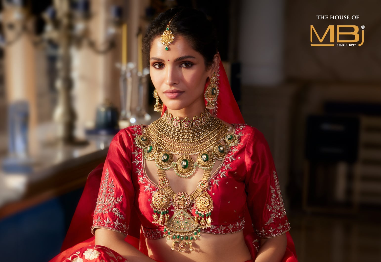 bridal jewellery in Jaipur — polki, kundan and diamond sets displayed at The House of MBJ